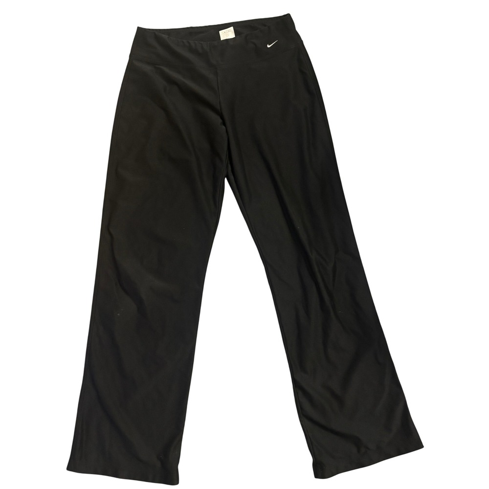 Nike Fit Dry Womens Black Straight Leg Athletic Yoga Pants M 8-10